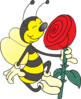 Bee Smelling Flower Clip Art